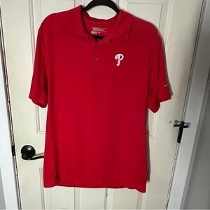 Nike Dri-fit Red Phillies Men's Golf Polo Shirt